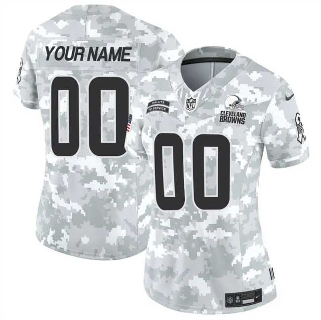 Womens Cleveland Browns Active Player Custom 2024 F.U.S.E Arctic Camo Salute To Service Limited Stitched Jersey(Run Small)->customized nfl jersey->Custom Jersey